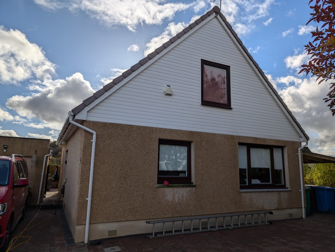 Exterior fascia and cladding after professional cleaning